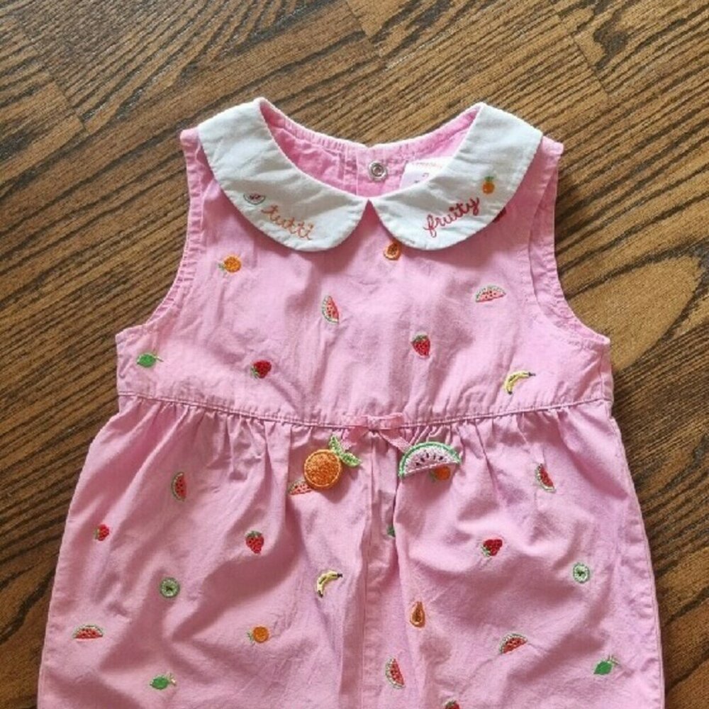 Gymboree Tutti Fruity Pink Fruit Embroidered Romper